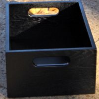 wooden box black