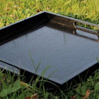 wooden tray black